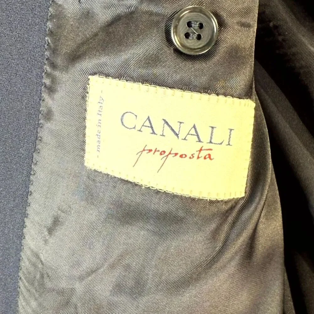 CANALI Proposta Mens Navy Blue Wool Blazer Jacket‎ Made in Italy Size 54 L